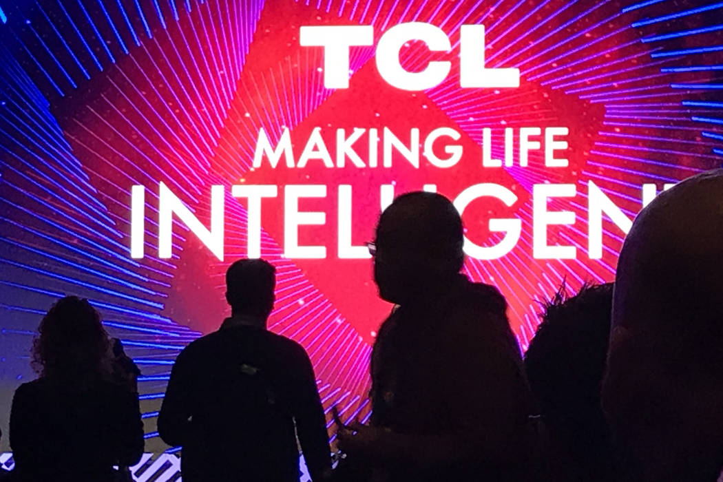 Industry insiders listen to a media event by TCL Electronics ahead of CES 2020 on Monday, Jan. ...