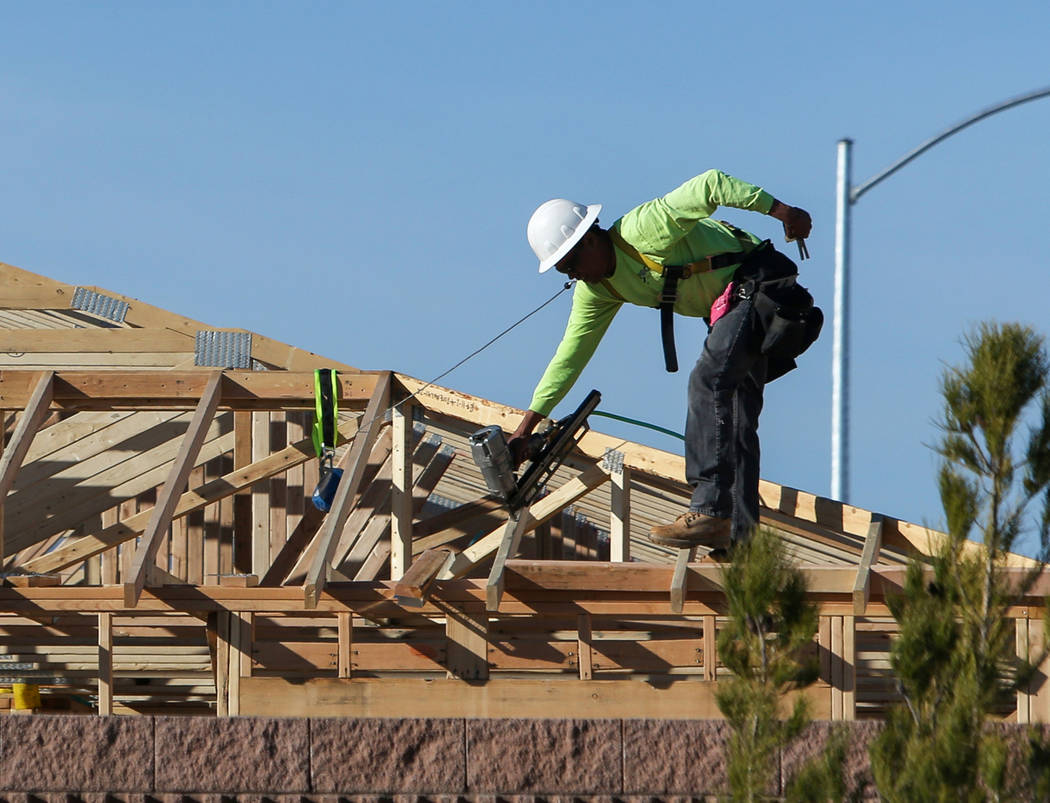 This Feb. 25 photo shows construction at KB Home's Desert Mesa neighborhood in North Las Vegas. ...