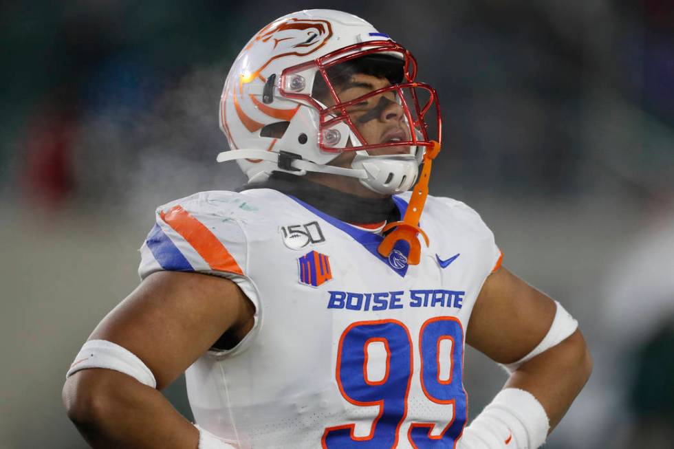 Boise State linebacker Curtis Weaver (99) in the second half of an NCAA college football game F ...