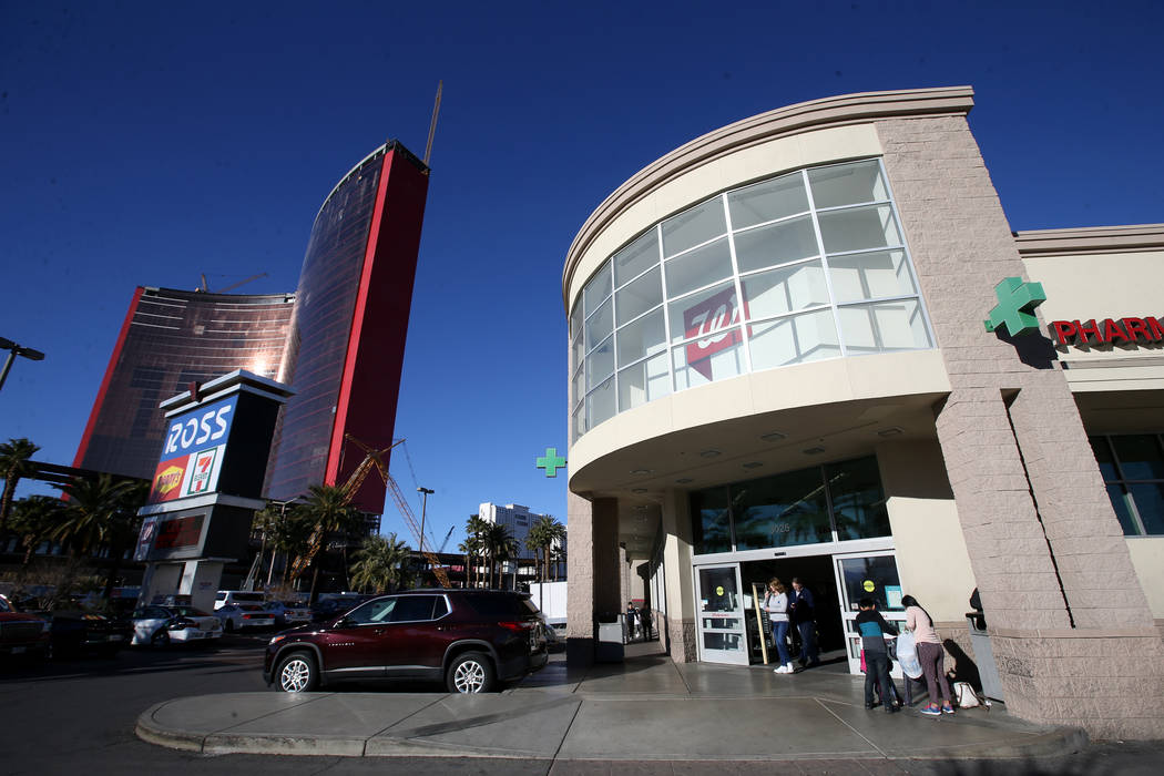 Walgreens next to Silver City Plaza on the Strip at Convention Center Drive in Las Vegas Thursd ...