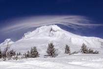 A cloud forms over Mount Hood as seen from Government Camp, Ore., in 2009. (AP Photo/Don Ryan)