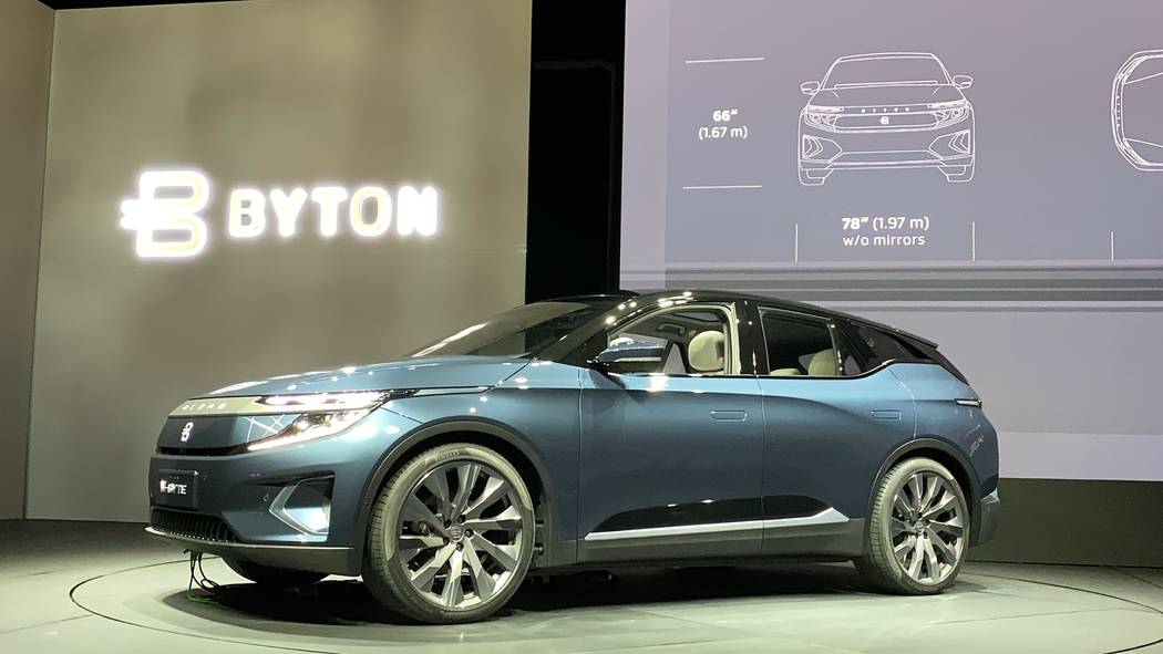 Chinese carmaker Byton introduced its M-Byte electric car at a CES event for media before the t ...