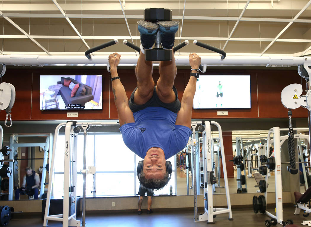 Peter Radu of Henderson works out at Life Time Athletic club on Monday, June 3, 2019, in Hender ...