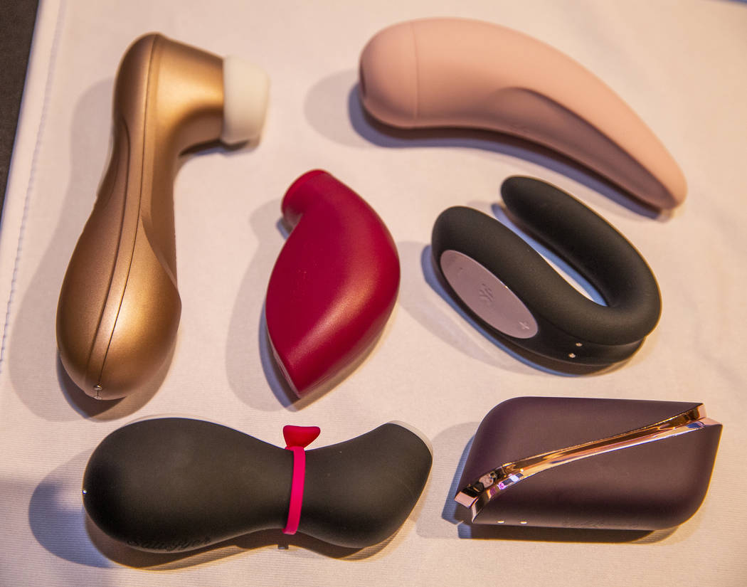 The current line of Satisfyer vibrator during Pepcom's Digital Experience! CES at The Mirage Ev ...