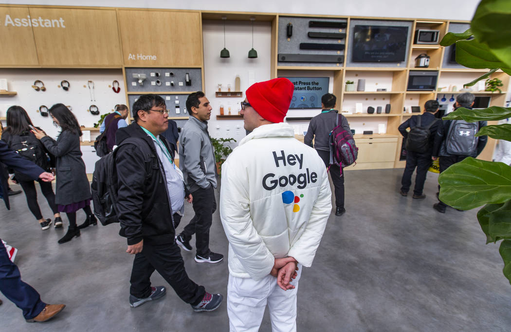 The Google display center on the central plaza is in full swing during CES Day 1 in Central Hal ...