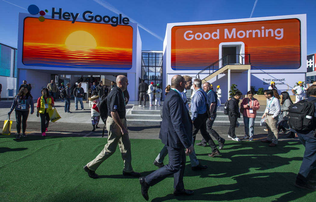 The Google display center on the central plaza is in full swing during CES Day 1 in Central Hal ...