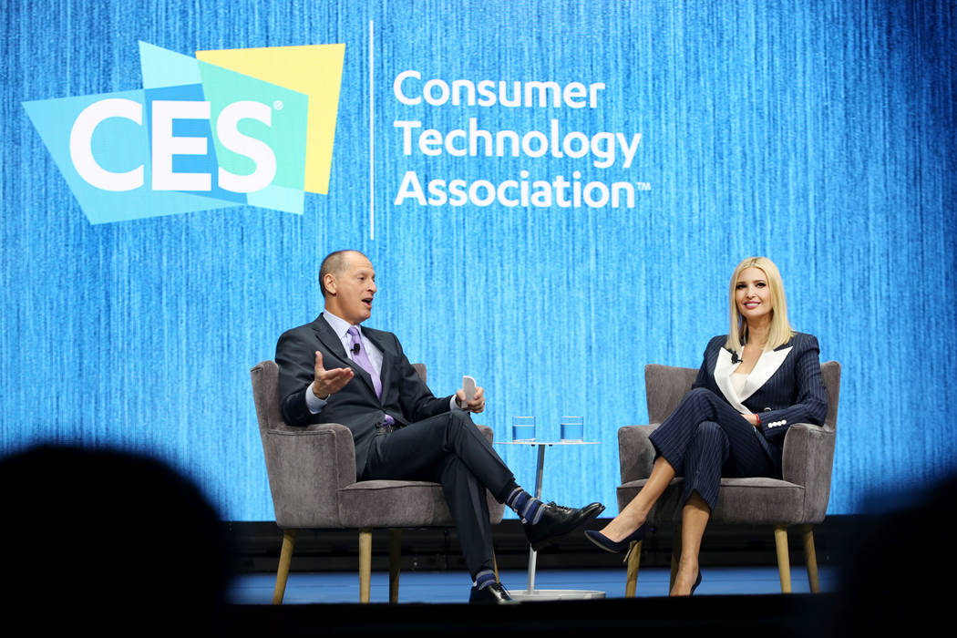 Gary Shapiro, president and CEO of the Consumer Technology Association, asks questions during I ...