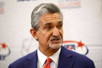 Washington Capitals team owner Ted Leonsis speaks with members of the press before accepting th ...