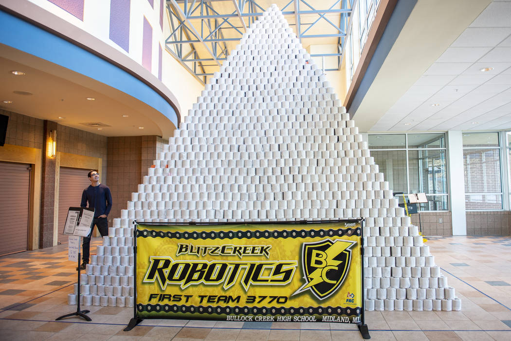 People involved in the Bullock Creek High School Robotics team prepare to take down the world's ...