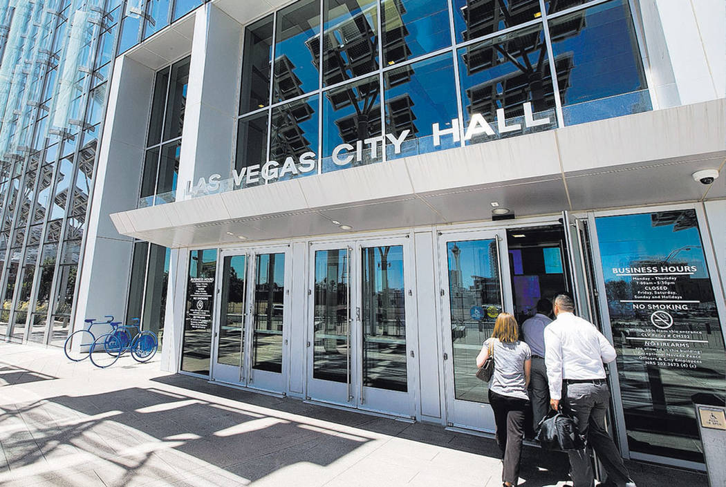 Las Vegas City Hall located at 495 S. Main St. in downtown Las Vegas. (Las Vegas Review-Journal)