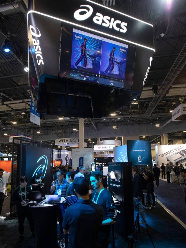 The Asics exhibit on Wednesday, Jan. 8, 2020, at CES at Sands Expo in Las Vegas. (Ellen Schmidt ...