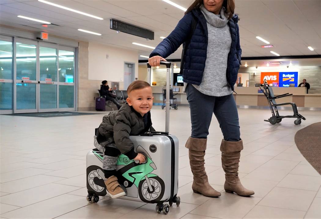 The Lil Flyer ride-on luggage for children is made to entertain children up to 50 pounds. (Cour ...