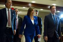 Speaker of the House Nancy Pelosi, D-Calif., accompanied by members of the Congress arrive for ...