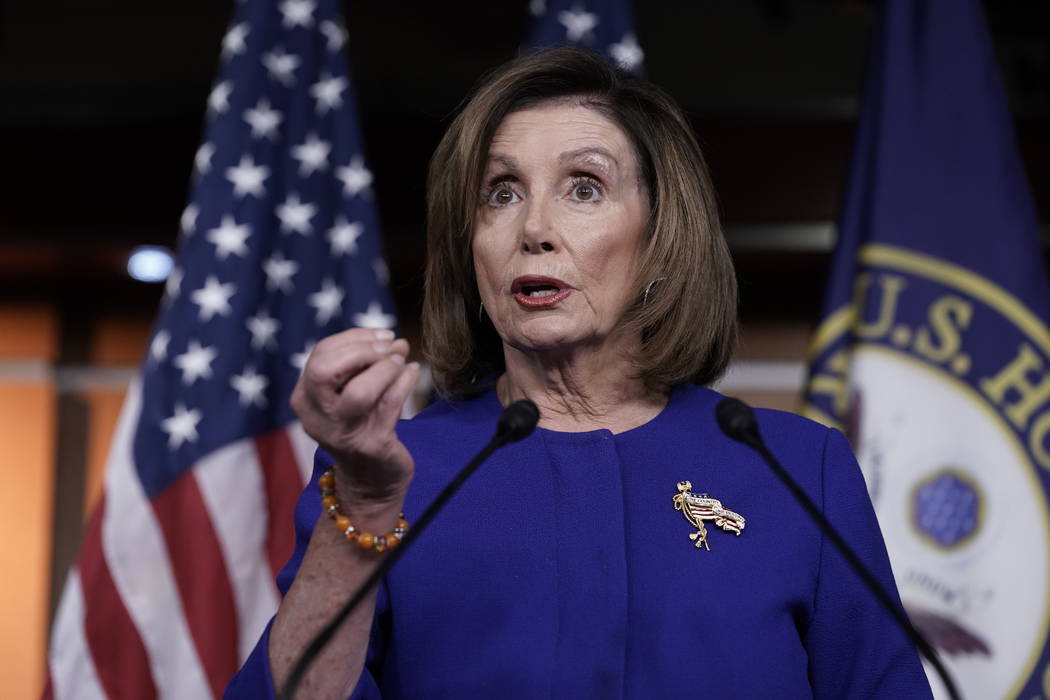 Speaker of the House Nancy Pelosi, D-Calif., meets with reporters following escalation of tensi ...