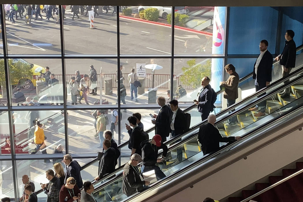 CES 2020 conventiongoers navigate their way in and around the south hall of the Las Vegas Conve ...
