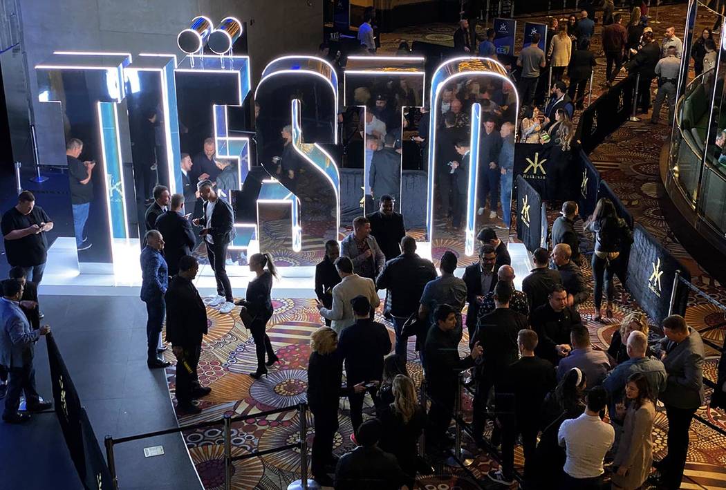 CES conventioneers and clubgoers prepare to watch Tiesto perform during the DreamlandXR Closing ...