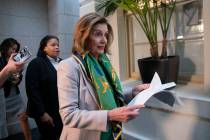 Speaker of the House Nancy Pelosi, D-Calif., arrives to meet with the Democratic Caucus at the ...
