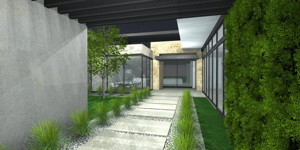 This artist's rendering shows one of the home's entrance. (Growth Luxury Homes)