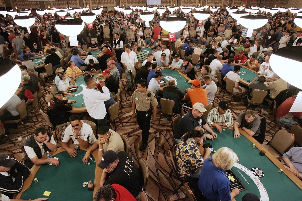 In this June 3, 2005, file photo, players prepare for the start of the World Series of Poker at ...