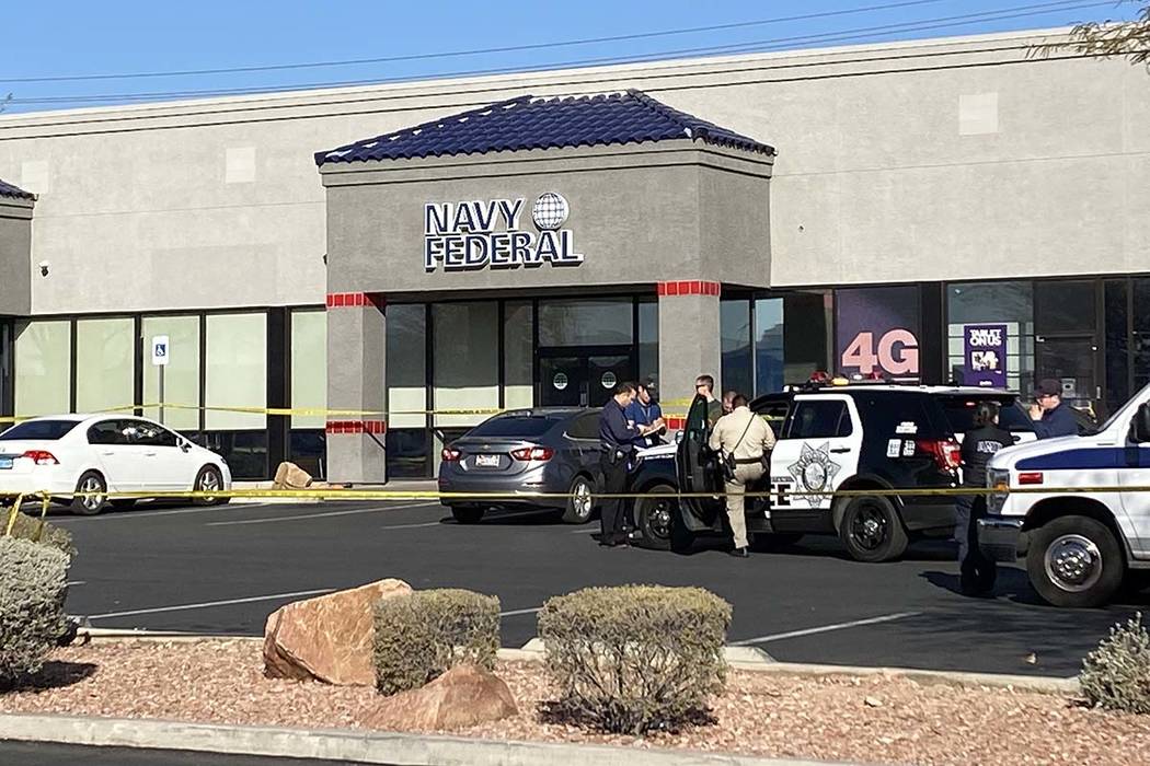 Las Vegas police investigate an officer-involved shooting that occurred in the 6900 block of Sp ...