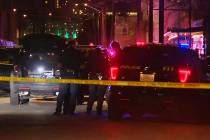 San Antonio police officers work the scene of a deadly shooting at the Ventura, a music venue i ...