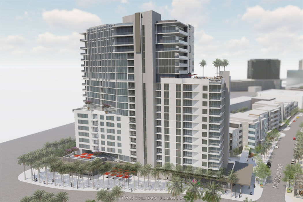 Rendering of residential buildings planned for Symphony Park in downtown Las Vegas. (Southern L ...