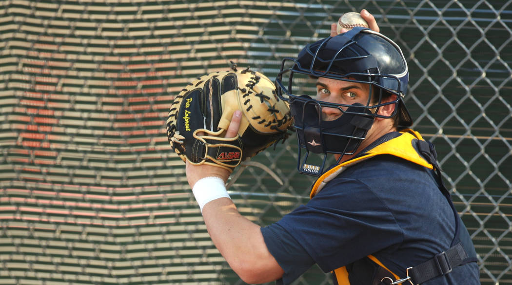 College of Southern Nevada baseball player Bryce Harper works during practice at the CSN campus ...