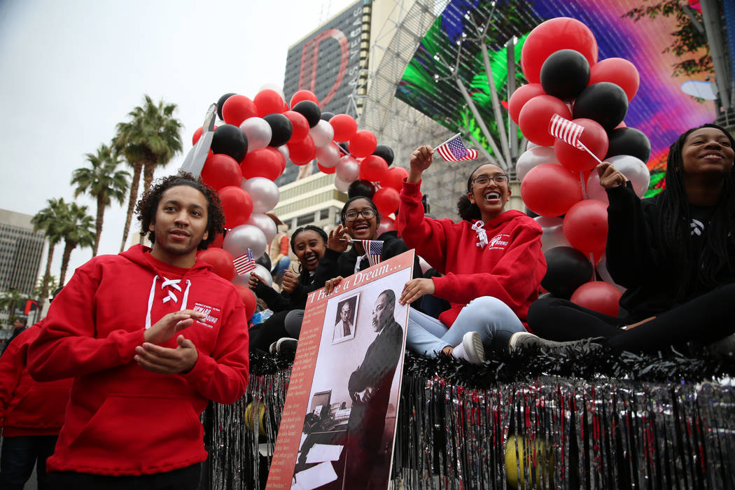 Student members of the UNLV Upward Bound program participate during the 38th annual Dr. Martin ...