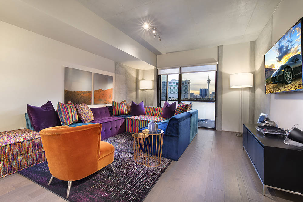 Residence No. 549 in Juhl, a downtown Las Vegas high-rise, is offered at $449,900, and for a li ...