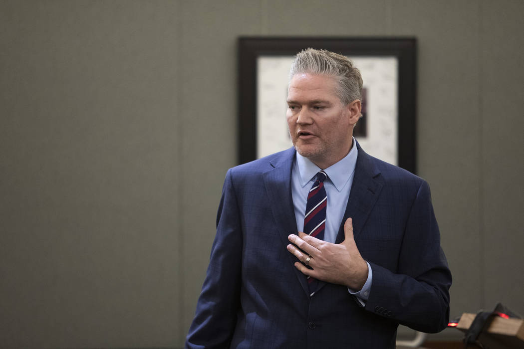 Charles Talley Jr.'s attorney Michael Hyte speaks during Talley Jr.'s trial at the Regional Jus ...