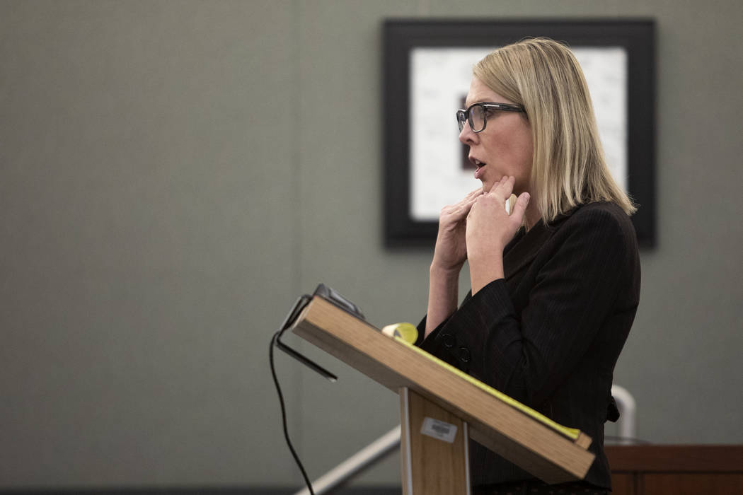 Chief Deputy District Attorney Michelle Fleck makes the closing argument in the trial of Charle ...