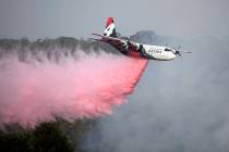 Rural Fire Service large air tanker 134, operated by Coulson Aviation in the U.S. state of Oreg ...