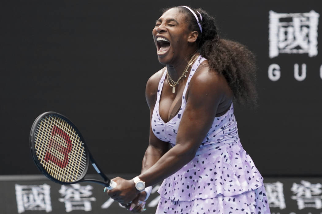Serena Williams of the U.S. reacts as she plays China's Wang Qiang in their third round singles ...