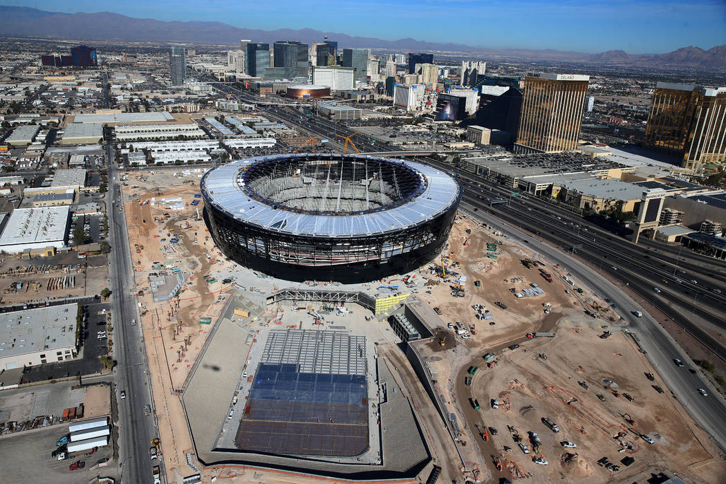 The Raiders Allegiant Stadium in Las Vegas, Thursday, Jan. 23, 2020. (Erik Verduzco/Las Vegas R ...