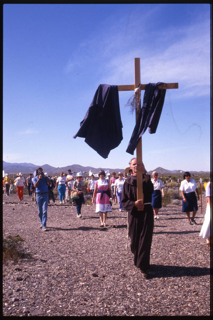 More than 250 anti-nuclear activists demonstrate at the test site on Good Friday 1987. (Review- ...