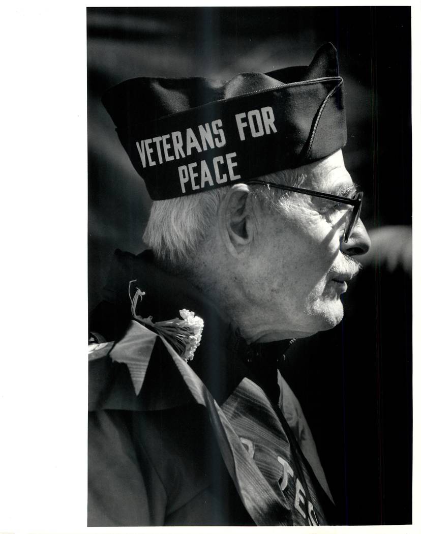 A protester at a 1988 Nevada Test Site demonstration. (Review-Journal file photo)