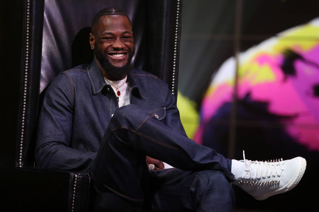 Deontay "The Bronze Bomber" Wilder during a press conference at the Fox Studios in Lo ...