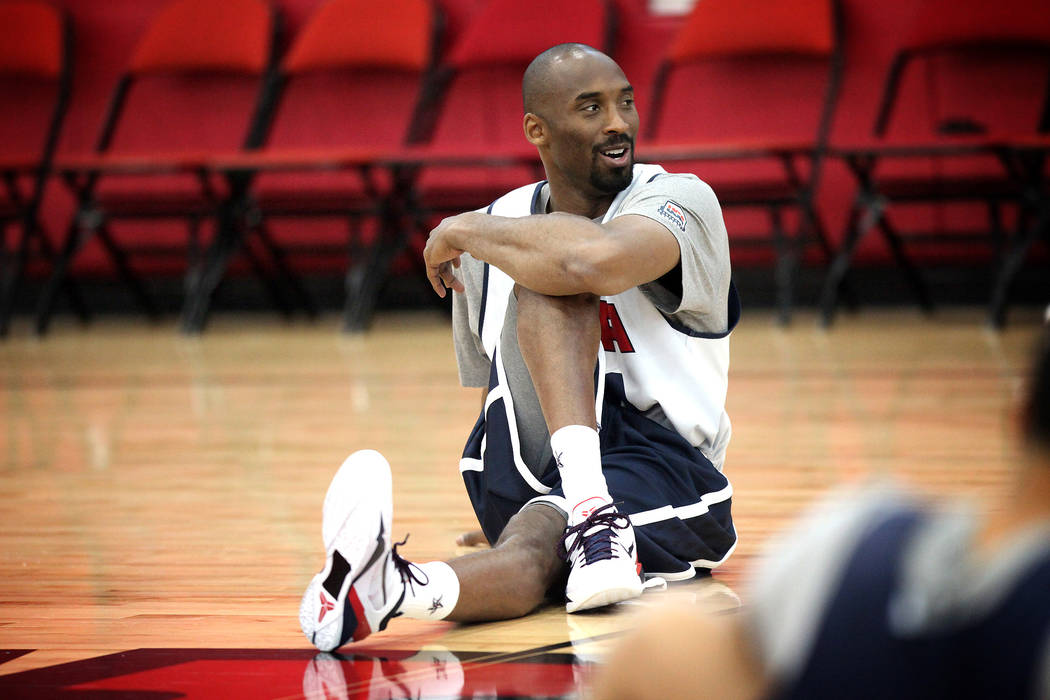 2012 USA Basketball Men's National Team player Kobe Bryant shoots during practice at the Menden ...