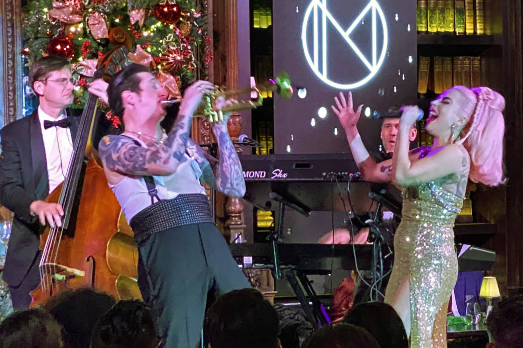 Brian Newman and Lady Gaga, perform at NoMad Restaurant at Park MGM on the Strip on New Year's ...