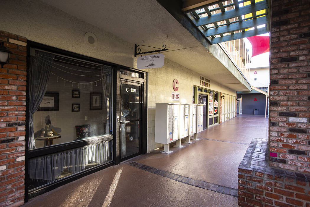 A view of New Orleans Square, including Feetish Spa Parlor, in Las Vegas on Tuesday, Jan. 28, 2 ...