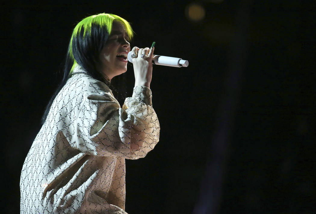 Billie Eilish performs "When the Party is Over" at the 62nd annual Grammy Awards on S ...