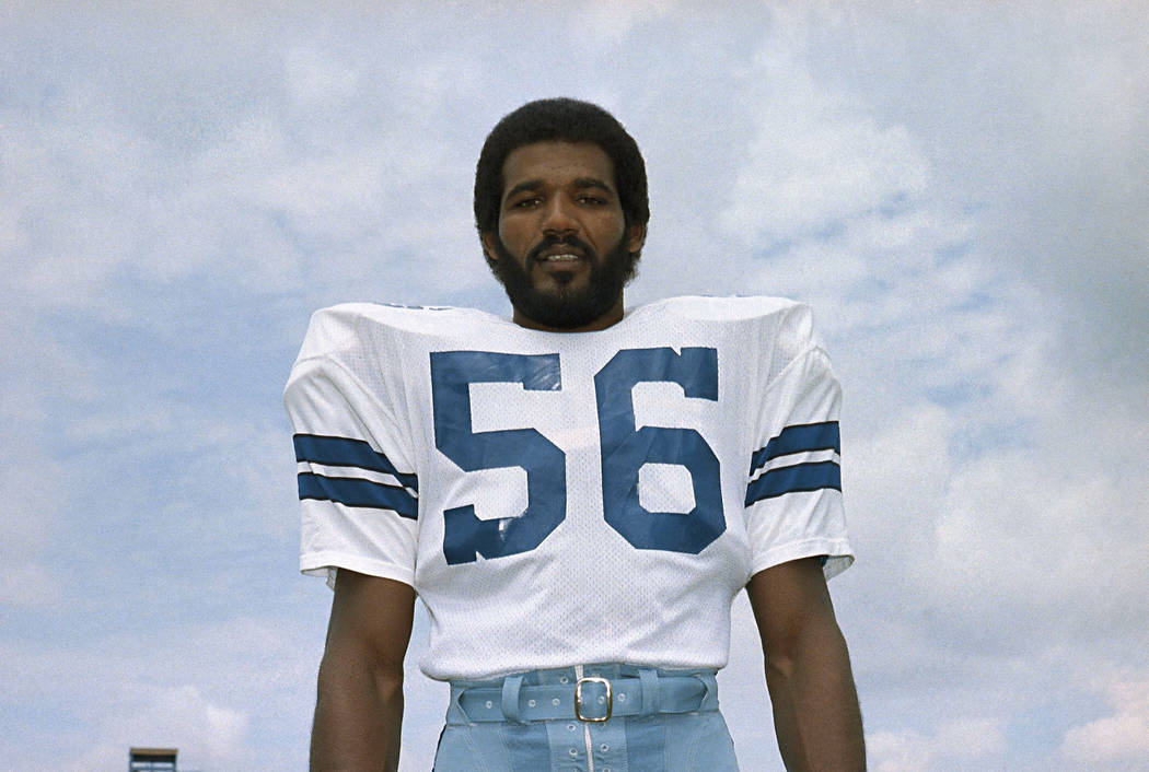 Thomas Henderson (56) a linebacker player of Dallas Cowboys shown 1978. (AP Photo)