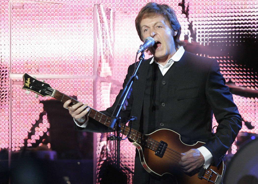 Legendary rocker Paul McCartney performs at the newly refurbished The Joint concert venue insid ...