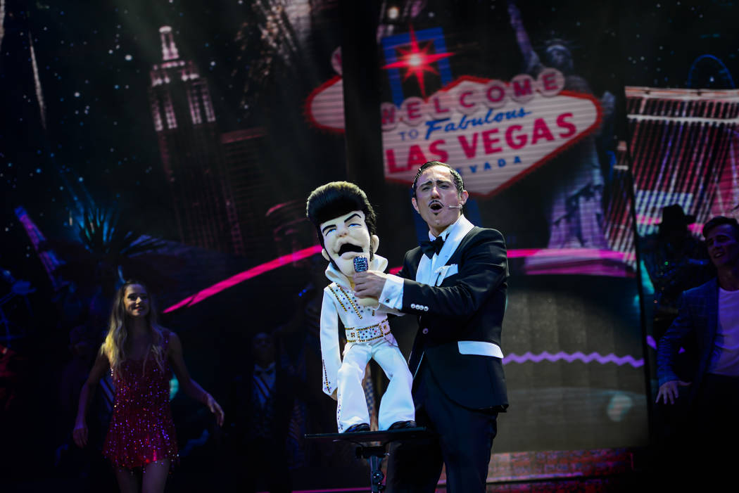 Ventriloquist scene from "Extravaganza -- The Las Vegas Spectacular," which opens at Jubilee Th ...
