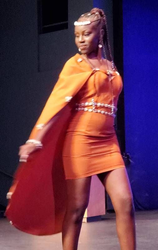 Miss Kenya Edna Wanane shows off her traditional dress at the Miss Africa Nevada 2020 competiti ...