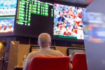 Bettors watch live sports at the sportsbook at the Palms in Las Vegas, Thursday, July 25, 2019. ...