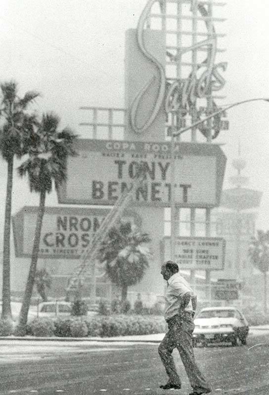 Call this one "Snow at the Sands" on the Las Vegas Strip, Jan. 31, 1979. (Las Vegas R ...