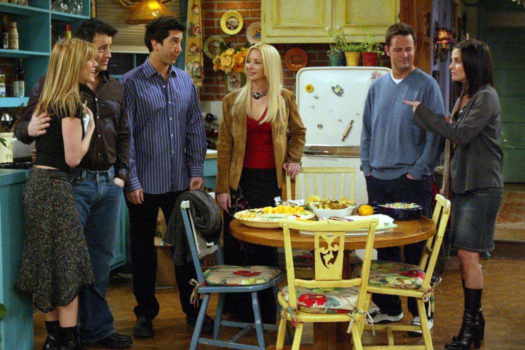 ** ADVANCE FOR WEDNESDAY, MAY 5 ** The cast of NBC's "Friends" appears in this scene ...