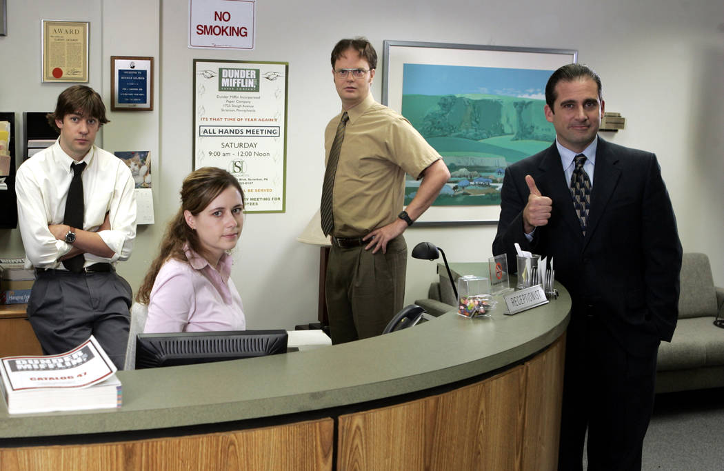 FILE*** COURTESY HANDOUT PHOTO THE OFFICE -- NBC Series -- Pictured: (l-r) John Krasinski as ...
