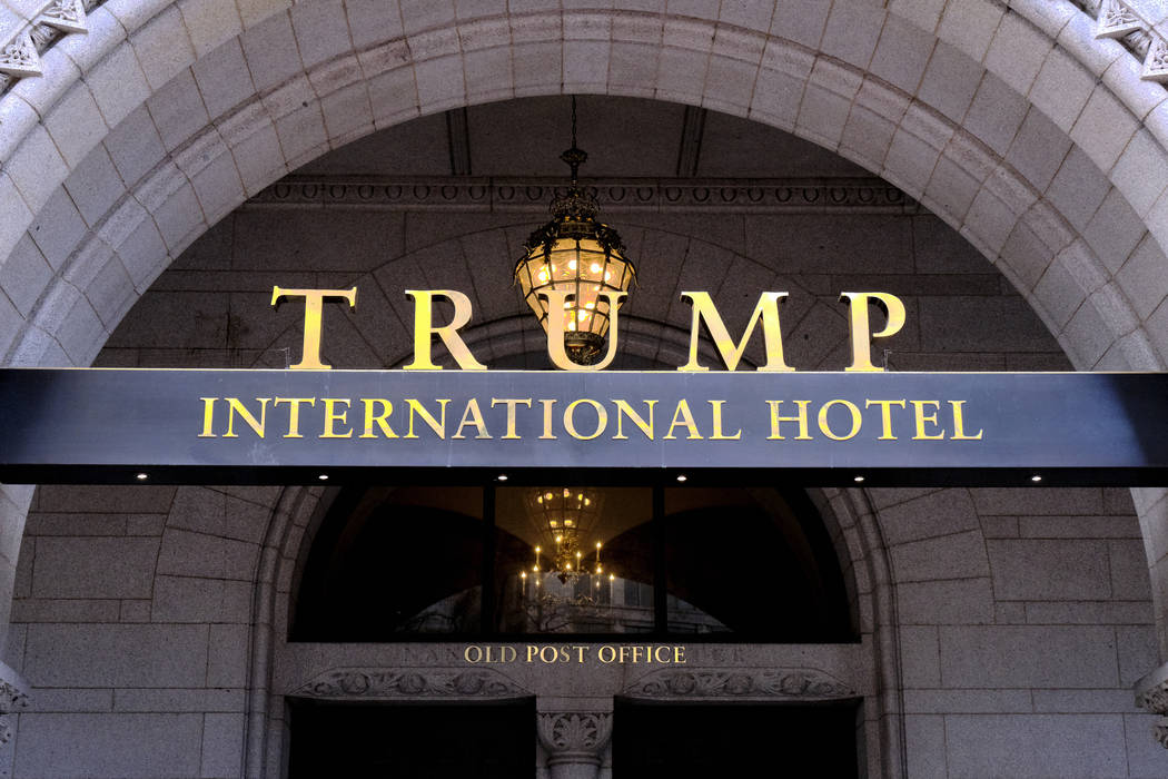 FILE- This March 11, 2019 file photo, shows the north entrance of the Trump International in Wa ...